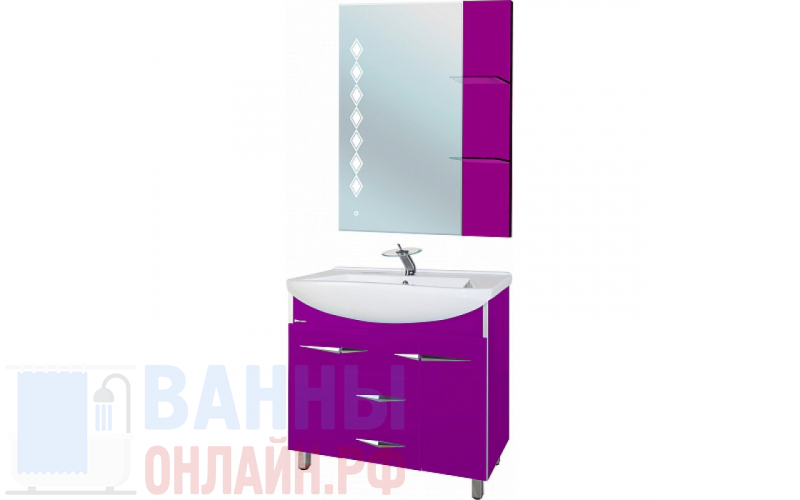 Мебель для ванной Bellezza Глория Гласс 90 фиолетовая